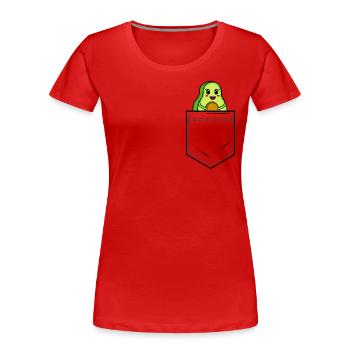 Hemdtasche mit süßer Avocado - Frauen Premium Bio T-Shirt - Rot - Vorne - Mia (176cm)