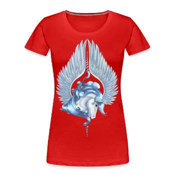 Pegasus 14 - Women's Premium Organic T-Shirt - red - Front - Mia (176cm)