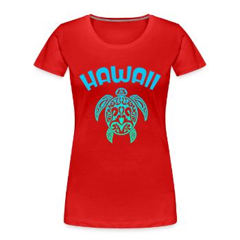 Hawaii Insel USA Surfen Honolulu Schildkröte Hula - Frauen Premium Bio T-Shirt - Rot - Vorne - Mia (176cm)
