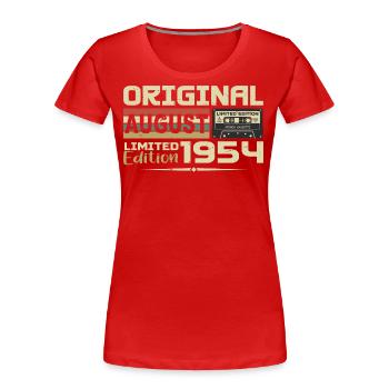 August 1954 - Born August 1954 Built August 1954 - Women's Premium Organic T-Shirt - red - Front - Mia (176cm)