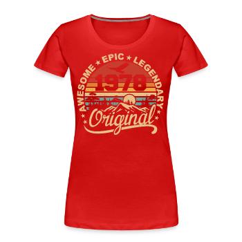 Original 1978 Birthday Gift 1978 Retro 1978 - Women's Premium Organic T-Shirt - red - Front - Mia (176cm)