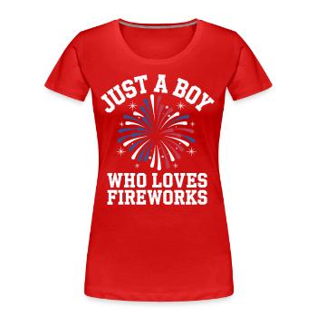 Pyrotechniker Feuerwerk Pyrotechnik - Frauen Premium Bio T-Shirt - Rot - Vorne - Mia (176cm)