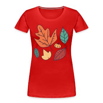 Embrassez la Beauté de l'Automne - T-shirt bio Premium Femme - rouge - Devant - Mia (176cm)