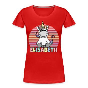 Elisabeth Einhorn Name - Women's Premium Organic T-Shirt - red - Front - Mia (176cm)