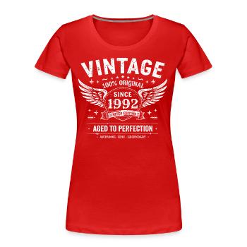 1992 Vintage 1992 33e Anniversaire 1992 Rétro 1992 - T-shirt bio Premium Femme - rouge - Devant - Mia (176cm)
