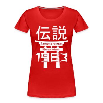 Legend since November 1983 Geburtstag Geschenk - Frauen Premium Bio T-Shirt - Rot - Vorne - Mia (176cm)