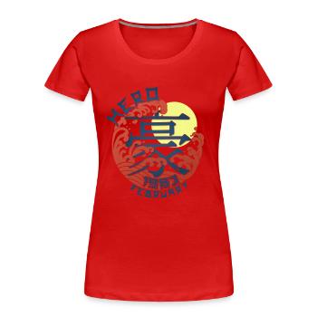 Japan Hero since February 1983 Geburtstaggeschenk - Frauen Premium Bio T-Shirt - Rot - Vorne - Mia (176cm)