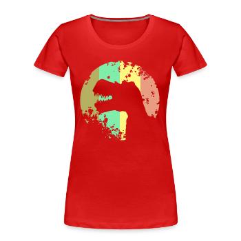 Dinosaur T-Rex Design - Women's Premium Organic T-Shirt - red - Front - Mia (176cm)