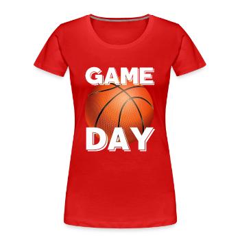 Game Day Basketball - Frauen Premium Bio T-Shirt - Rot - Vorne - Mia (176cm)