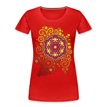 Flower of Life / flower of life POWER - Women's Premium Organic T-Shirt - red - Front - Mia (176cm)