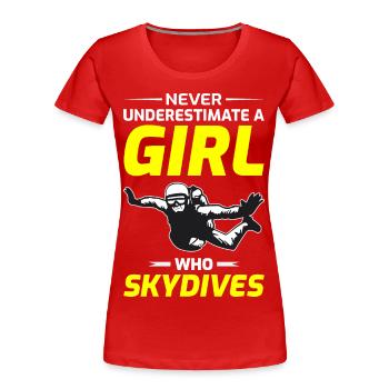 Fallschirmspringen Fallschirmspringen - Frauen Premium Bio T-Shirt - Rot - Vorne - Mia (176cm)