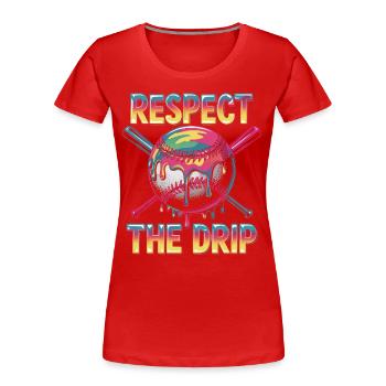 Humor Baseballspieler - Frauen Premium Bio T-Shirt - Rot - Vorne - Mia (176cm)