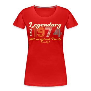 Original vintage 1974 cadeau de 48ème anniversaire - T-shirt bio Premium Femme - rouge - Devant - Mia (176cm)