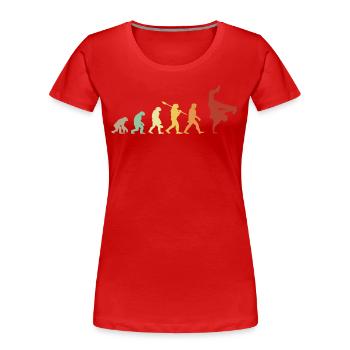 Evolution hip hop breakdance - hip hop gift idea - Women's Premium Organic T-Shirt - red - Front - Mia (176cm)