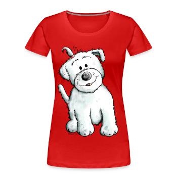 Cute Malteser - Women's Premium Organic T-Shirt - red - Front - Mia (176cm)