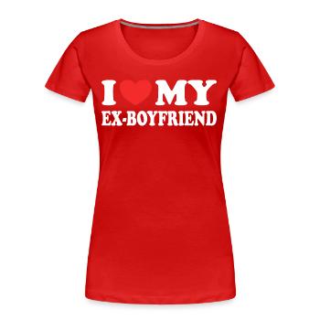 Ich liebe meinen Ex-Freund lustiges Valentinstagsgeschenk - Frauen Premium Bio T-Shirt - Rot - Vorne - Mia (176cm)