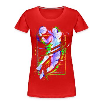Basketball - Basketballer - Basketballmannschaft - Frauen Premium Bio T-Shirt - Rot - Vorne - Mia (176cm)