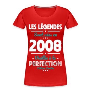 2008 – Legends – Perfekt gereift - Frauen Premium Bio T-Shirt - Rot - Vorne - Mia (176cm)