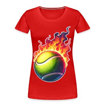 Tennis - T-shirt bio Premium Femme - rouge - Devant - Mia (176cm)
