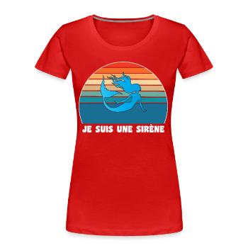 Kleine Meerjungfrau Humor - Frauen Premium Bio T-Shirt - Rot - Vorne - Mia (176cm)