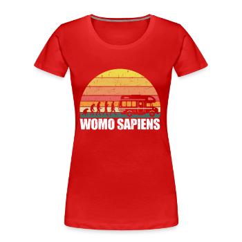 Womo Sapiens Wohnmobil Evolution Wohnwagen Camper - Frauen Premium Bio T-Shirt - Rot - Vorne - Mia (176cm)
