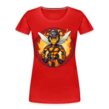 Wespe Feuerwehr - Frauen Premium Bio T-Shirt - Rot - Vorne - Mia (176cm)
