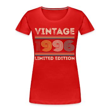 1996 Anniversaire 1996 Retro 1996 Cadeau 1996 - T-shirt bio Premium Femme - rouge - Devant - Mia (176cm)