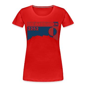 The Gastlosen Mountain Tour Climbing Hike - Women's Premium Organic T-Shirt - red - Front - Mia (176cm)
