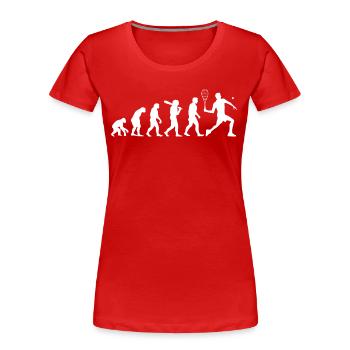 Joueur De Squash Evolution - T-shirt bio Premium Femme - rouge - Devant - Mia (176cm)