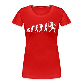 Corse Joueur De Squash Evolution - T-shirt bio Premium Femme - rouge - Devant - Mia (176cm)