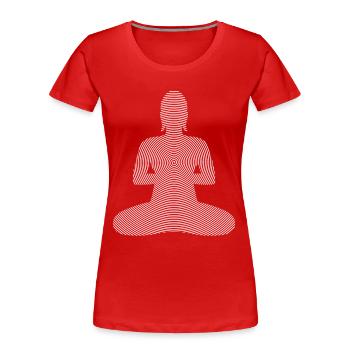 Hynotic BUDDHA weiß - Frauen Premium Bio T-Shirt - Rot - Vorne - Mia (176cm)