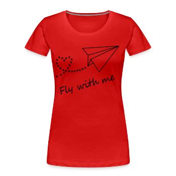 Fly with me - Women's Premium Organic T-Shirt - red - Front - Mia (176cm)