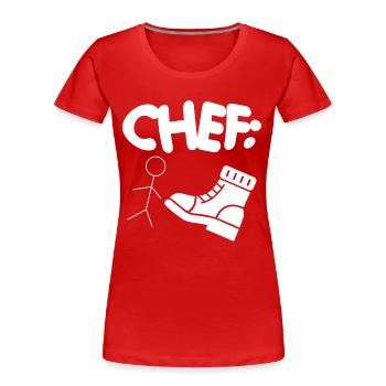 Patron Superviseur Chef de bureau Chef d’équipe Entreprise - T-shirt bio Premium Femme - rouge - Devant - Mia (176cm)