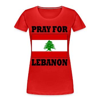 Pray for lebanon - T-shirt bio Premium Femme - rouge - Devant - Mia (176cm)