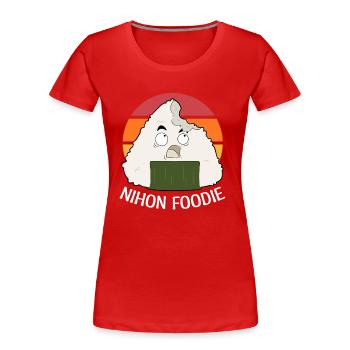 Onigiri Nihon Foodie Japon Fan Anime - T-shirt bio Premium Femme - rouge - Devant - Mia (176cm)