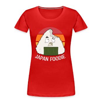 Onigiri Japon Foodie Nihon Fan Anime - T-shirt bio Premium Femme - rouge - Devant - Mia (176cm)
