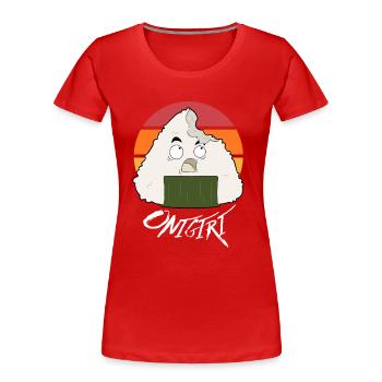 Onigiri Nihon Foodie Japon Fan Anime - T-shirt bio Premium Femme - rouge - Devant - Mia (176cm)