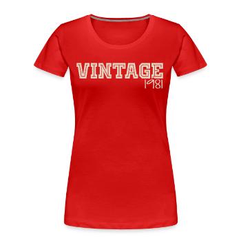 Vintage 1981 Original 1981 Rétro 1981 Cadeau 1981 - T-shirt bio Premium Femme - rouge - Devant - Mia (176cm)