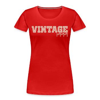 Vintage 1999 Original 1999 Rétro 1999 Cadeau 1999 - T-shirt bio Premium Femme - rouge - Devant - Mia (176cm)