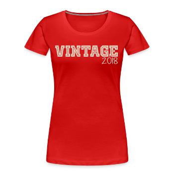 Vintage 2018 Original 2018 Rétro 2018 Cadeau 2018 - T-shirt bio Premium Femme - rouge - Devant - Mia (176cm)