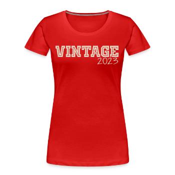 Vintage 2023 Original 2023 Rétro 2023 Cadeau 2023 - T-shirt bio Premium Femme - rouge - Devant - Mia (176cm)