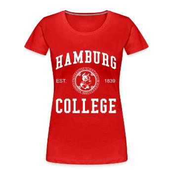 Hamburg College University Universität Hochschule - Frauen Premium Bio T-Shirt - Rot - Vorne - Mia (176cm)