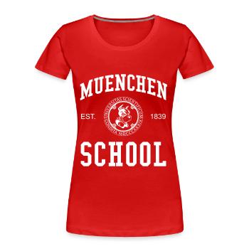 München School Universität Hochschule University - Frauen Premium Bio T-Shirt - Rot - Vorne - Mia (176cm)