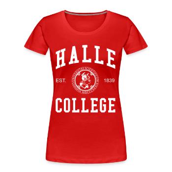 Halle College University Universität Hochschule - Frauen Premium Bio T-Shirt - Rot - Vorne - Mia (176cm)