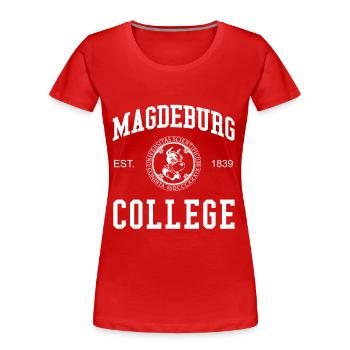 Magdeburg College University Universität Hochschul - T-shirt bio Premium Femme - rouge - Devant - Mia (176cm)