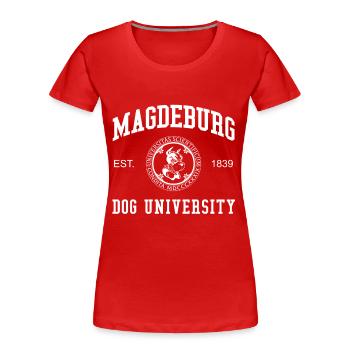 Collège universitaire canin de Magdebourg - T-shirt bio Premium Femme - rouge - Devant - Mia (176cm)