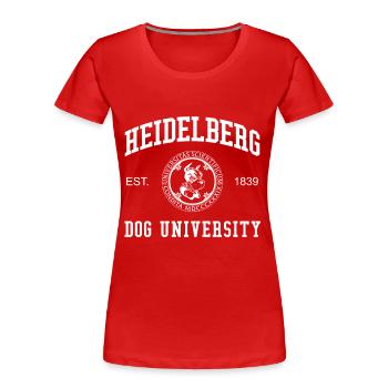Collège universitaire de l’Université du chien de Heidelberg - T-shirt bio Premium Femme - rouge - Devant - Mia (176cm)