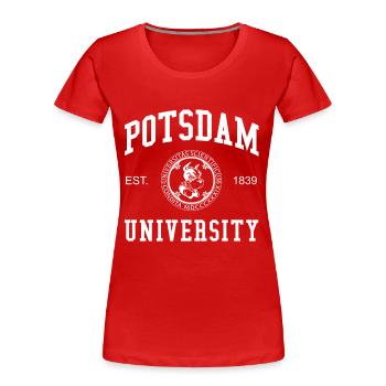 Potsdam University Universität Hochschule Uni - Frauen Premium Bio T-Shirt - Rot - Vorne - Mia (176cm)