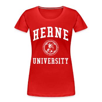 Herne University Universität Hochschule Uni - Frauen Premium Bio T-Shirt - Rot - Vorne - Mia (176cm)