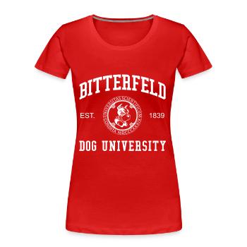 Collège universitaire canin de Bitterfeld - T-shirt bio Premium Femme - rouge - Devant - Mia (176cm)